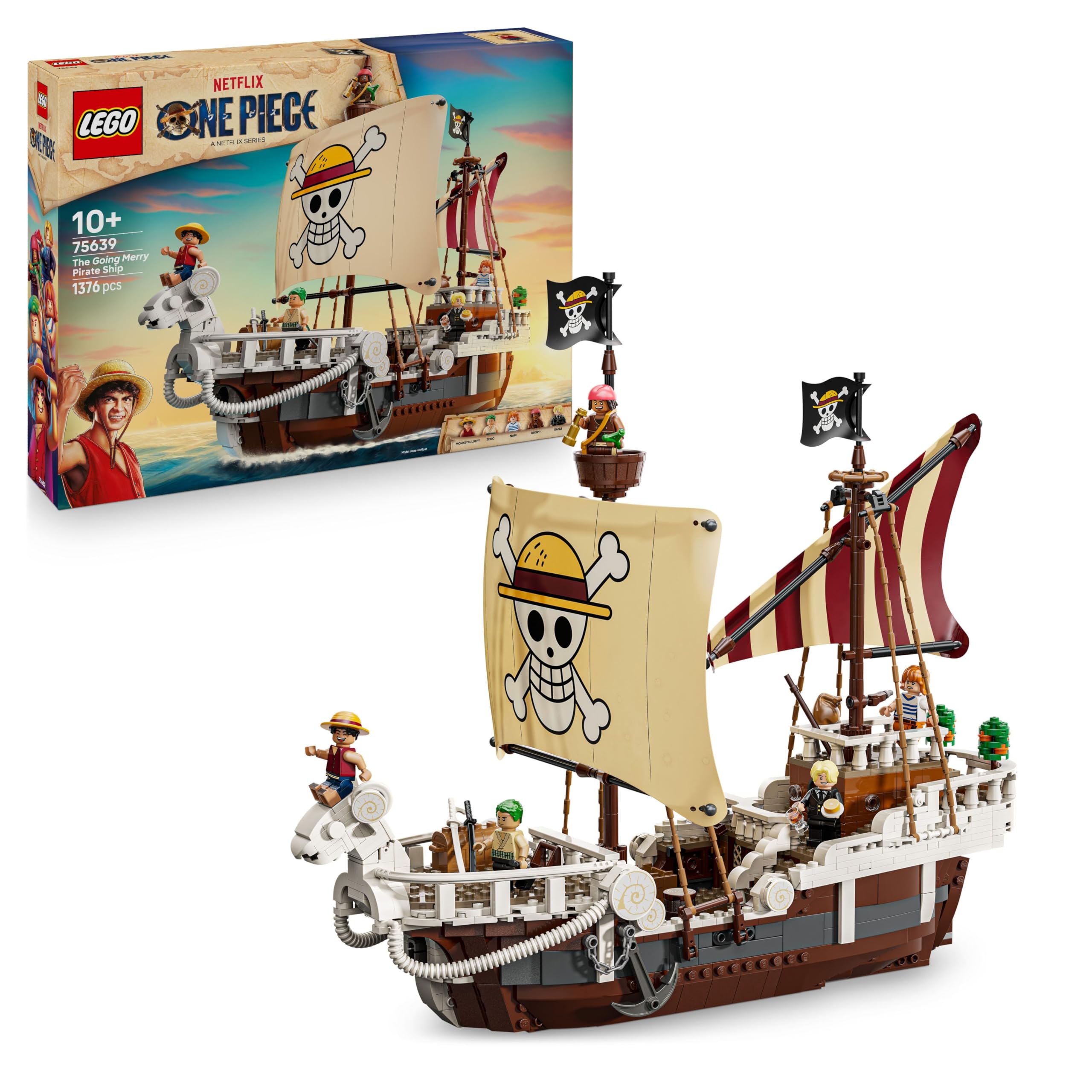 LEGO ONE PIECE The Pirate Ship Going Merry 75639 | 1376 Pieces 1376 Pieces Kids 
