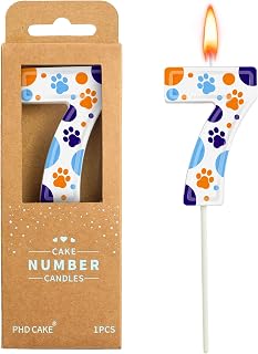 PHD CAKE 2.76 Inch Number 7 Dog Birthday Candles, Blue Dog Number Candles, Cake Number Candles, Party Celebration, Style Candle