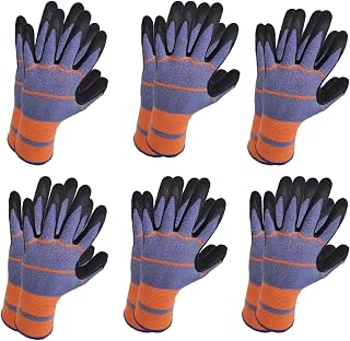 CELCOREERY 6 Pairs Gardening Work Gloves for Women & Men | Latex Coated, Protective, Summer Breathable, Lightweight Durable, Yard Chores, Planting, Weeding, Patio Outdoor Garden Tasks
