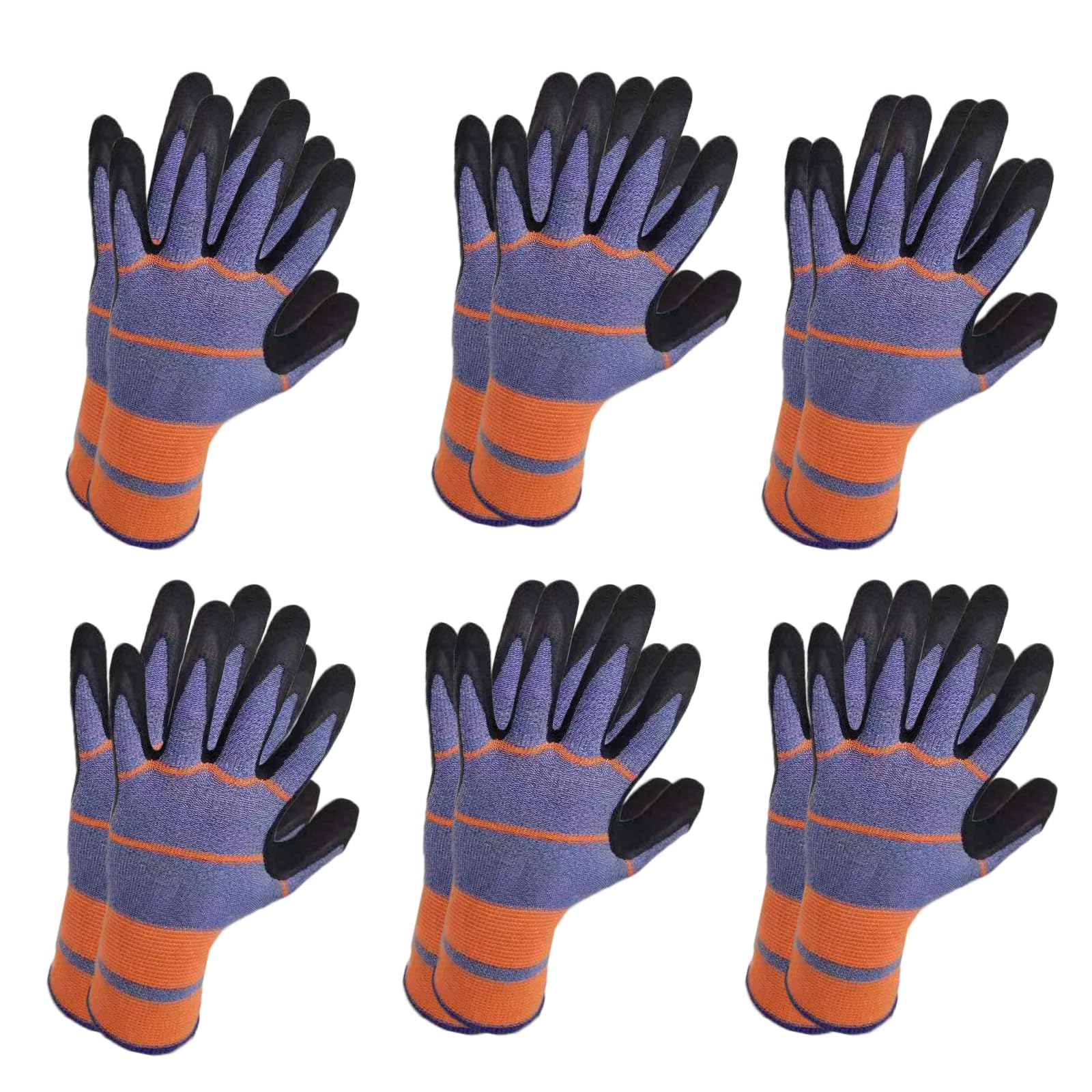 CELCOREERY 6 Pairs Gardening Work Gloves for Women & Men | Latex Coated, Protect