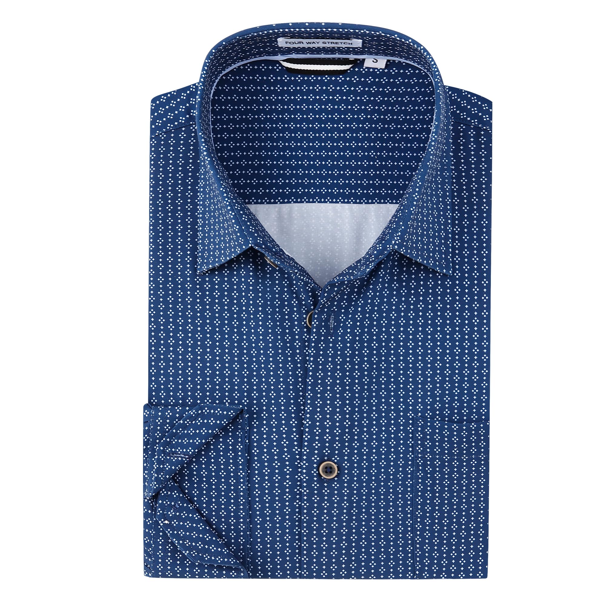 Alex Vando Mens Printed Dress Shirts Long Sleeve Regular Fit Button Down Shirt