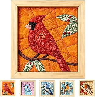 DIY Premium No-Sew Kinusaiga Fabric Art Kit, Fabric Art Kit with Foam Board, Frame, Canvas and Tucking Tool, Relaxing Beginner Friendly Handmade Arts Project, Wall Decor Gift
