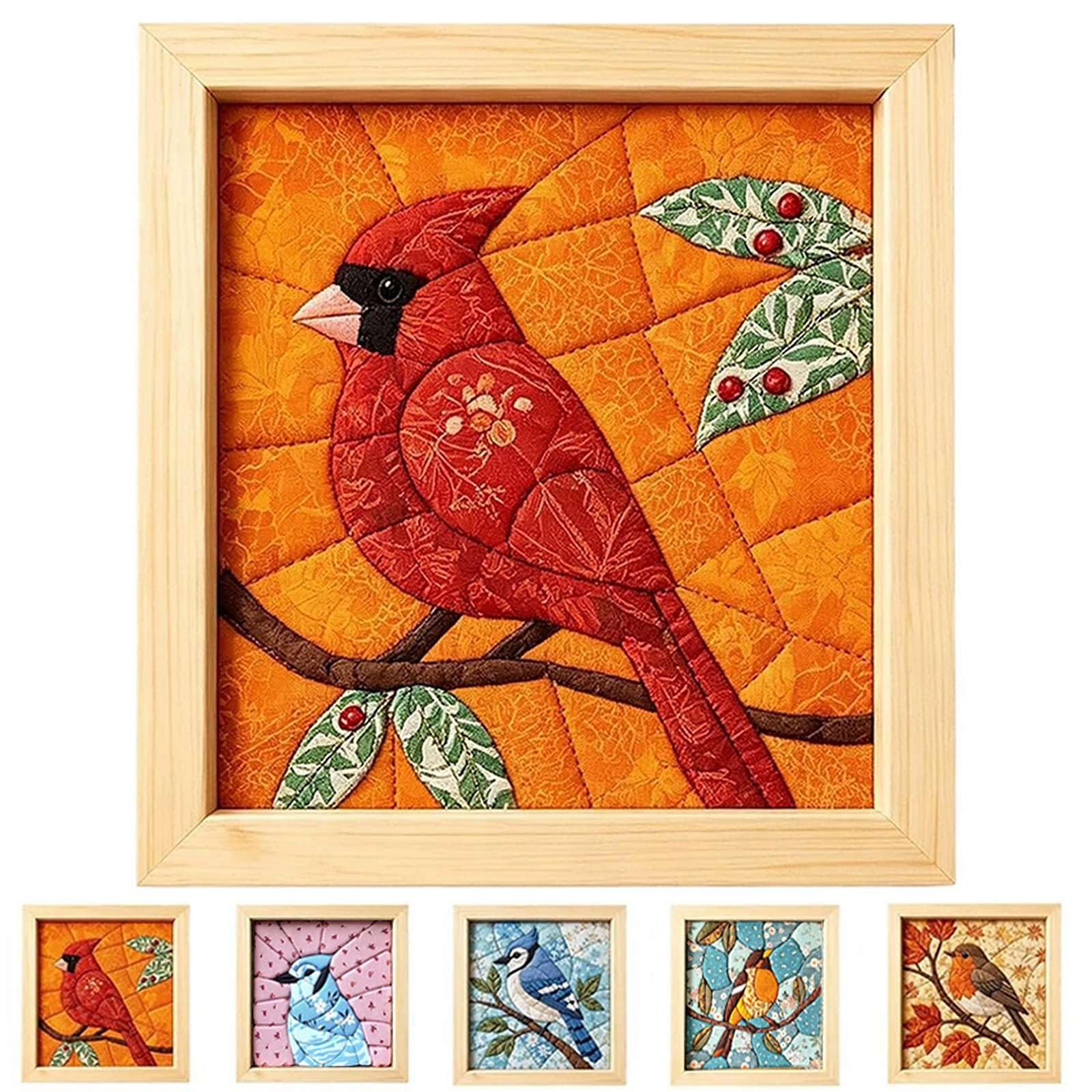 DIY Premium No-Sew Kinusaiga Fabric Art Kit, Fabric Art Kit with Foam Board, Fra