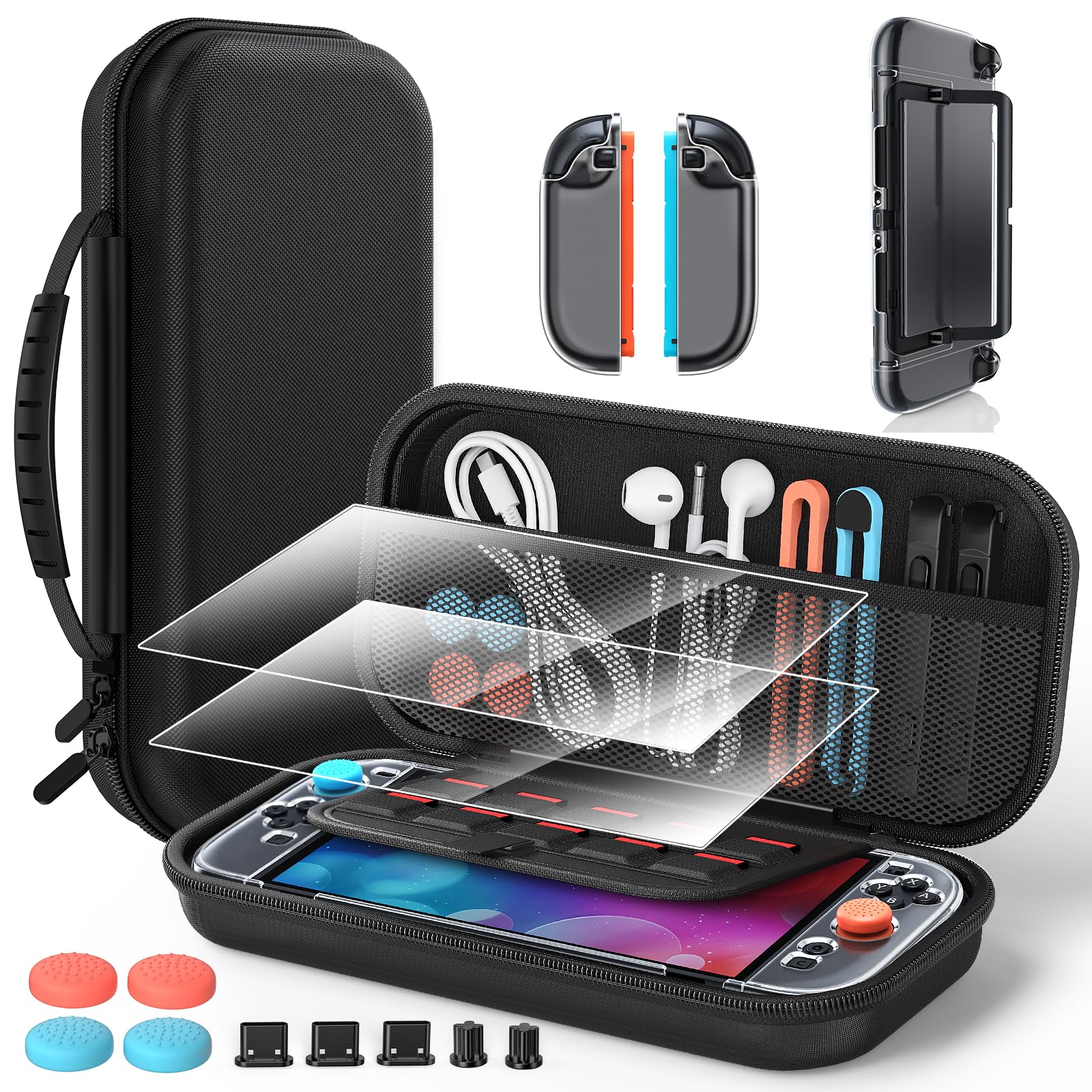 Switch 2 Accessories Bundle for Nintendo Switch 2 2025(All in One Case Kit) | Po