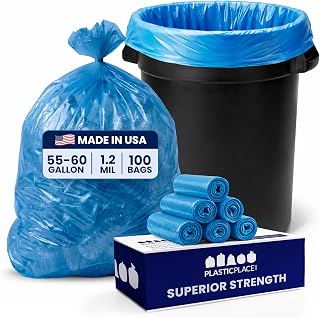 Blue Recyling Bags 38x55 55 Gallon 100/Case 1.2 Mil H-RBL55