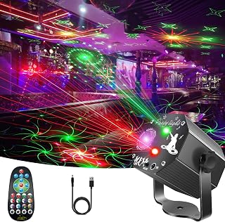 Disco Party Lights, Sound Activated DJ Strobe Lights Stage Effects for Home Birthday Parties Decorations Karaoke Xmas Wedding Show Club Indoor Projector, 72 Patterns with Remote Contro