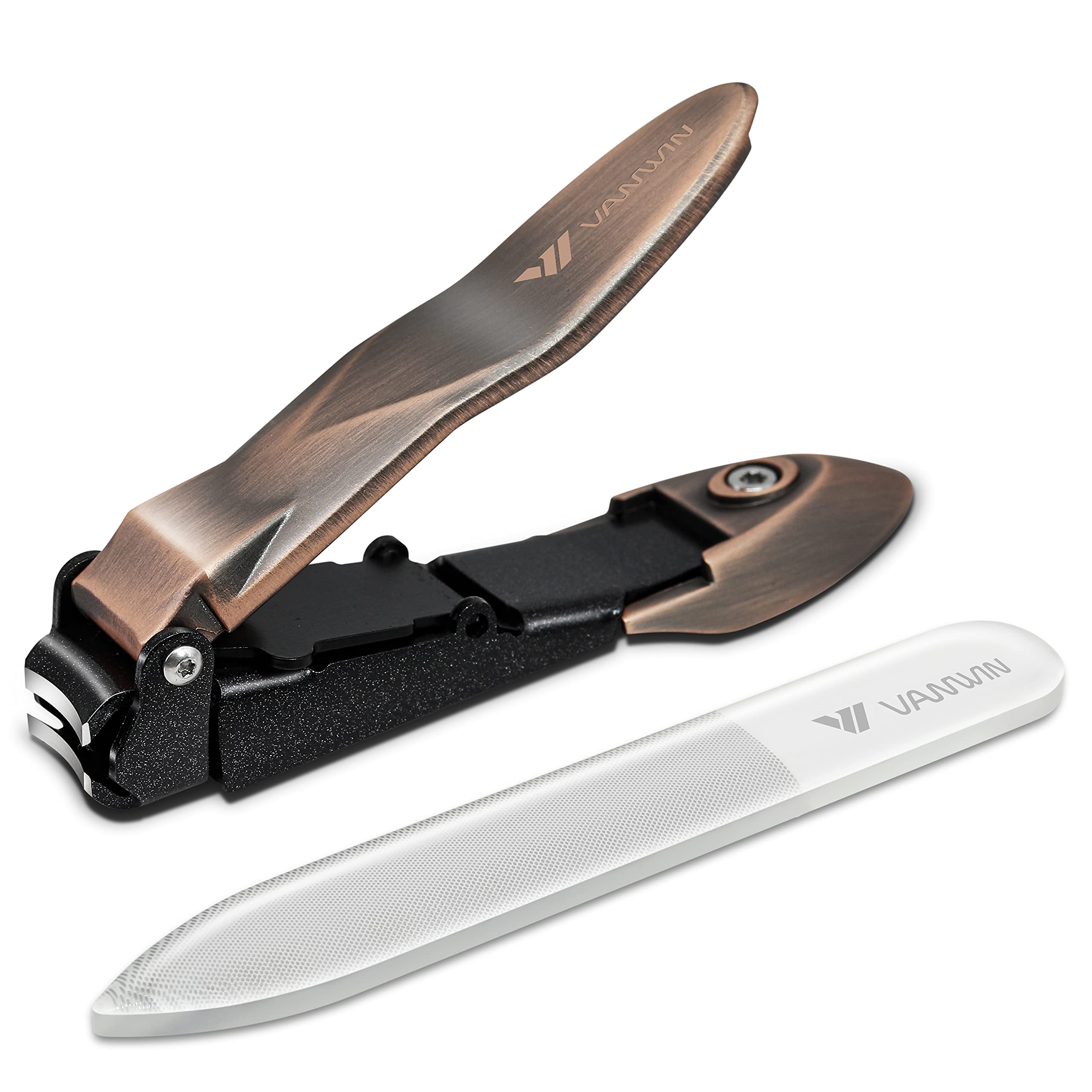 Nail Clippers with Catcher, No Splash Fingernail Toenail Clippers with Sharp Cur