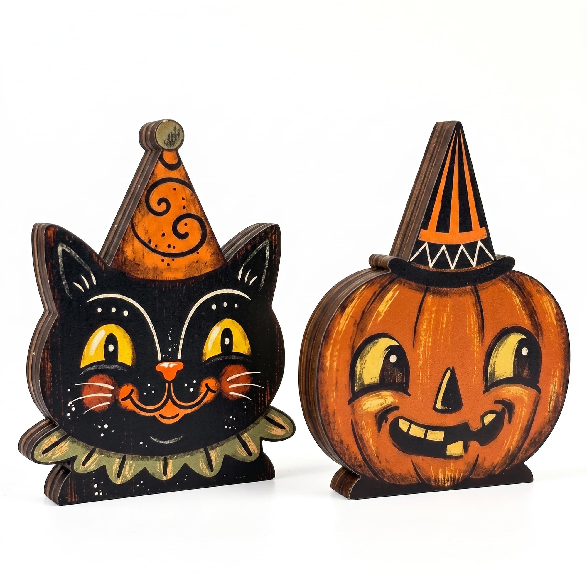 Wooden Halloween Decor Small Halloween Signs Indoor Decor Black Cat Pumpkin | Se