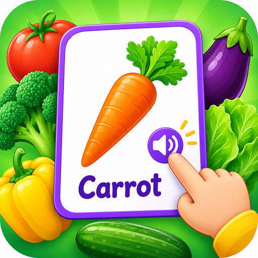 Vegetable Flash Cards for Kids ( Pronounciation, Offline, No-Ads)