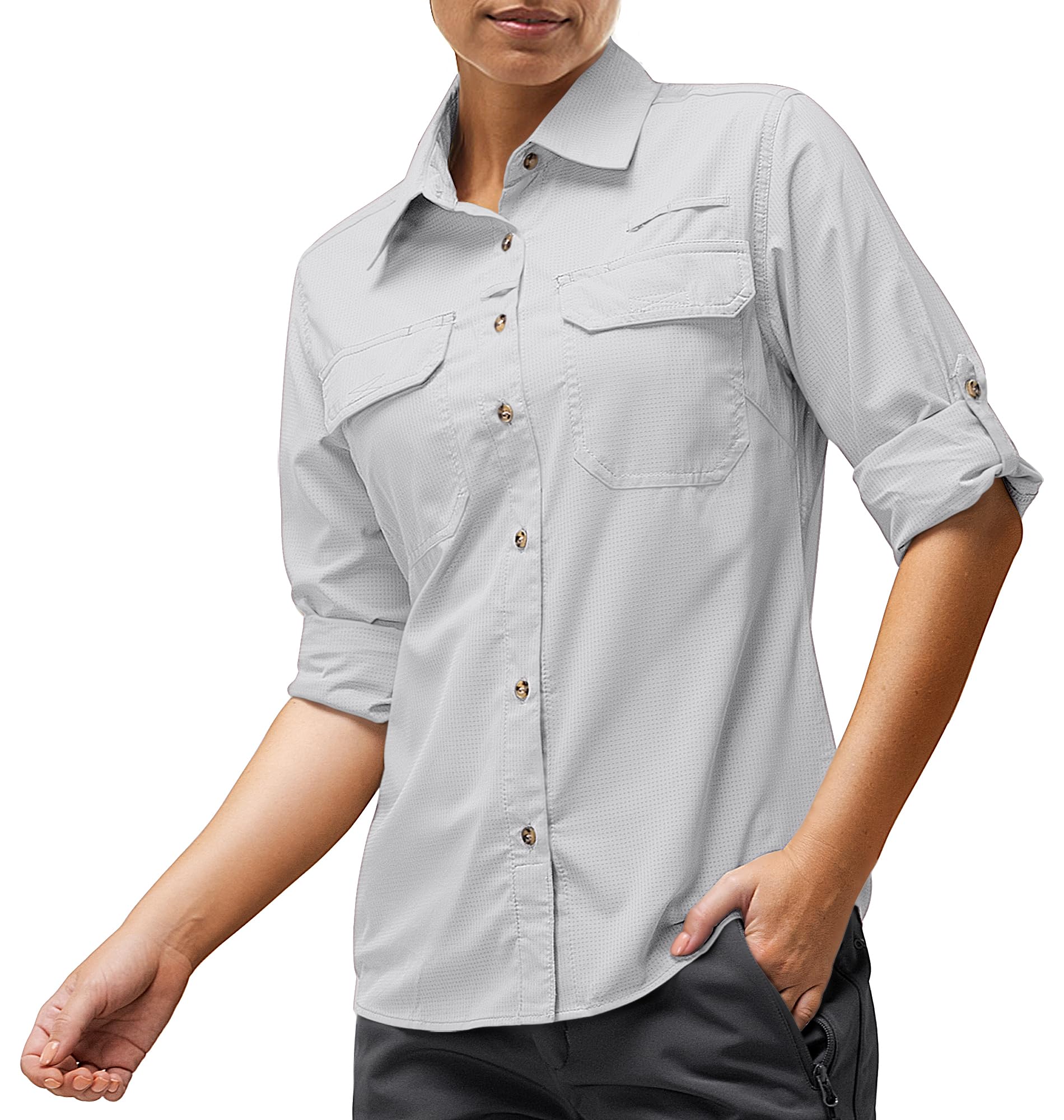 33,000ft Women Shirt UV Protection UPF50+ Quick Dry Long Sleeve Shirt for Fishin