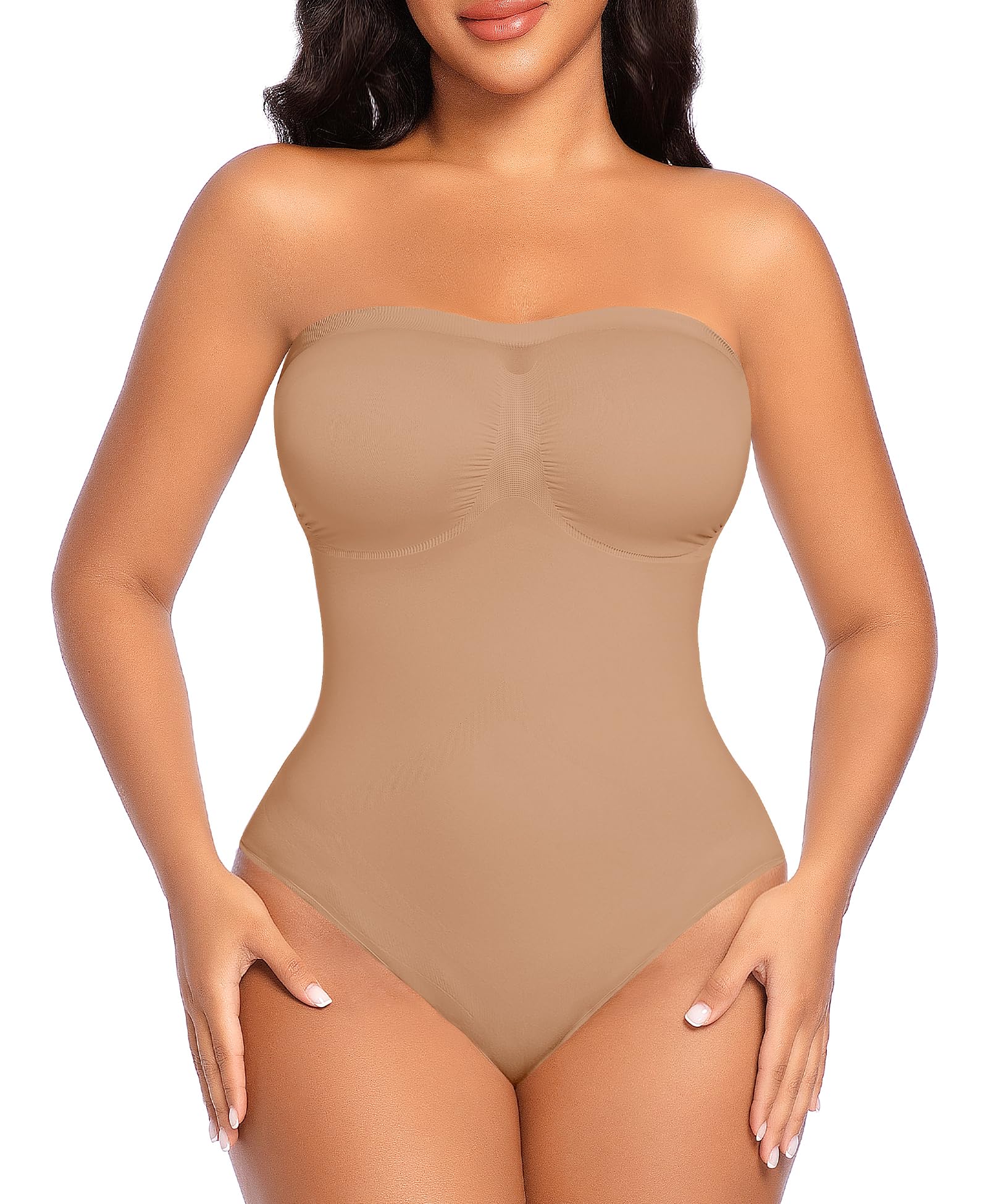 Werena Women Strapless Bodysuit Tummy Control Shapewear