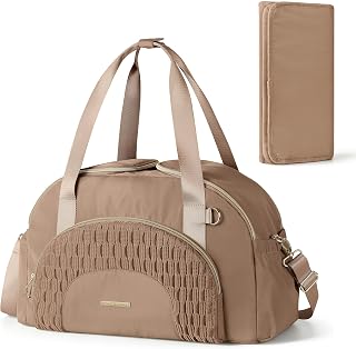 Marscamd Diaper Bag Tote with Changing Pad, Large Crossbody Diaper Bags for Travel with Dual Inner Compartments, Mommy Bag