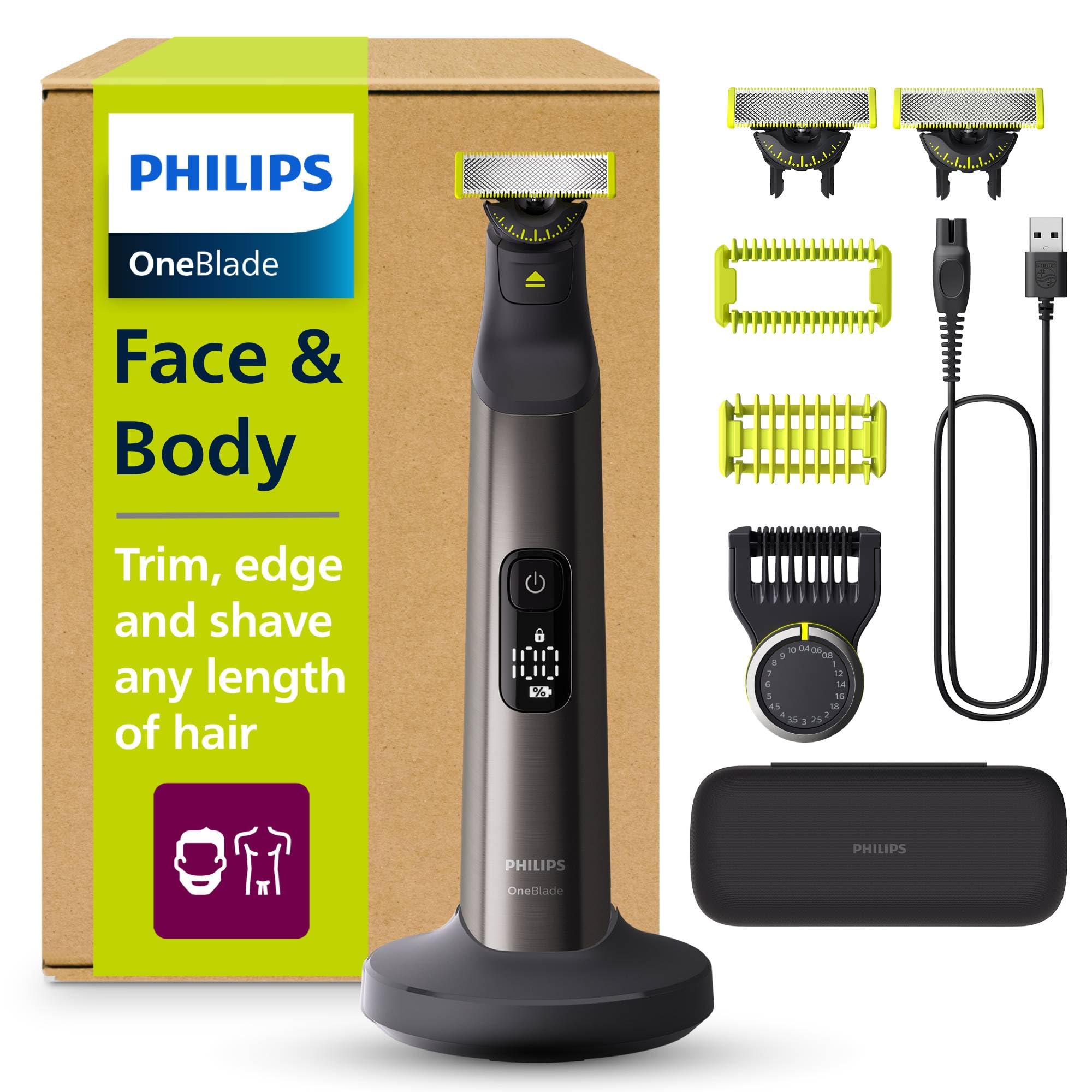 Philips OneBlade Pro 360 Authentic Face & Body Electric Beard Trimmer, Shaver an