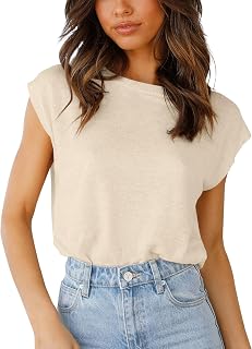 Women's Summer T-Shirt, Short Sleeve, Round Neck, Tank Top, Casual, Basic, Elegant,