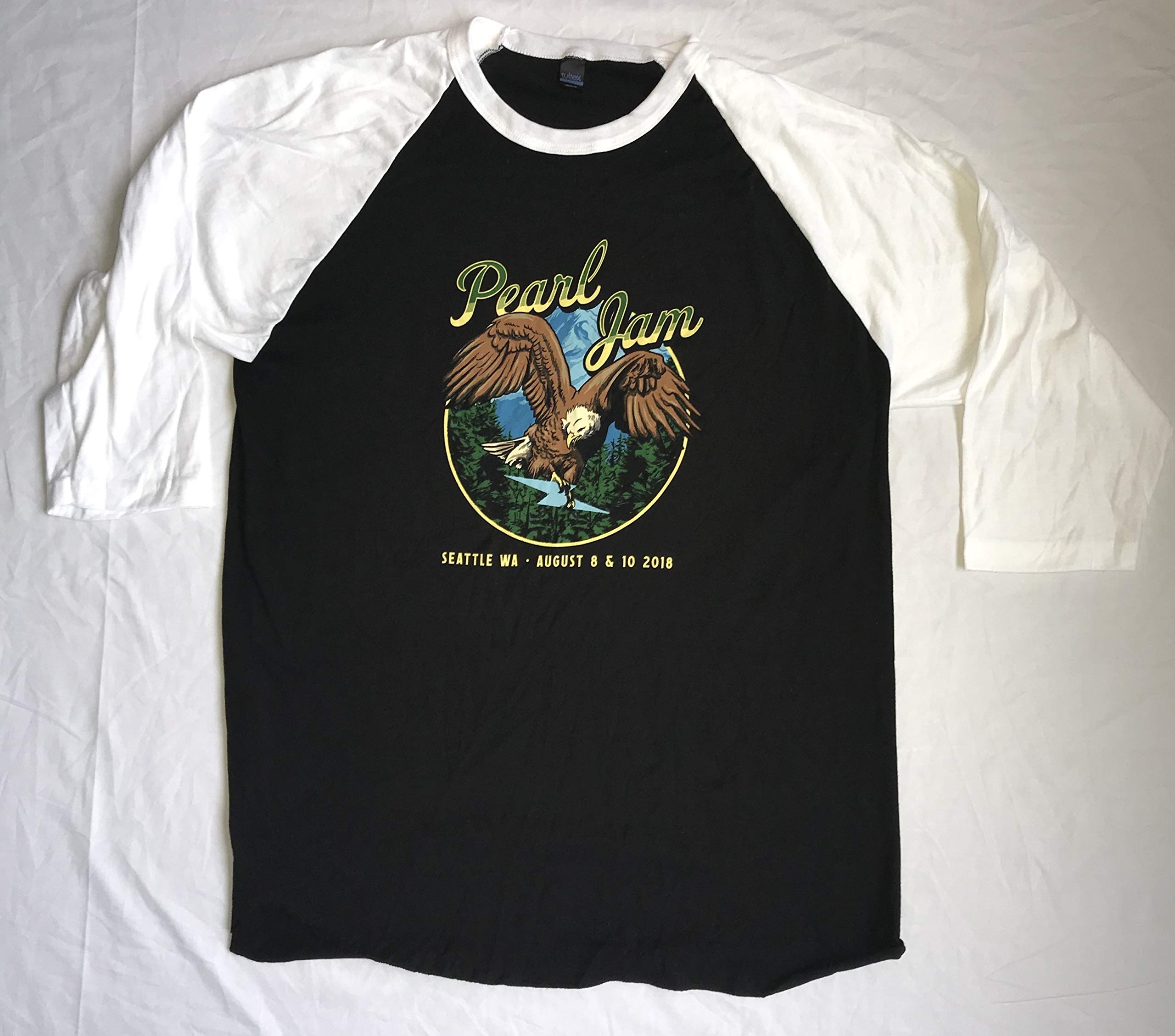 Pearl Jam 2018 t shirt baseball style seattle size xxx large raglan eagle 8/08-8