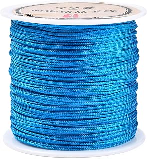 41 Yards 0.8mm Nylon String for Bracelets Jewelry Making Chinese Knotting Nylon Cord Beading Thread Cord for Braided Friendship Bracelets Macrame Necklaces DIY Crafts Deep Sky Blue