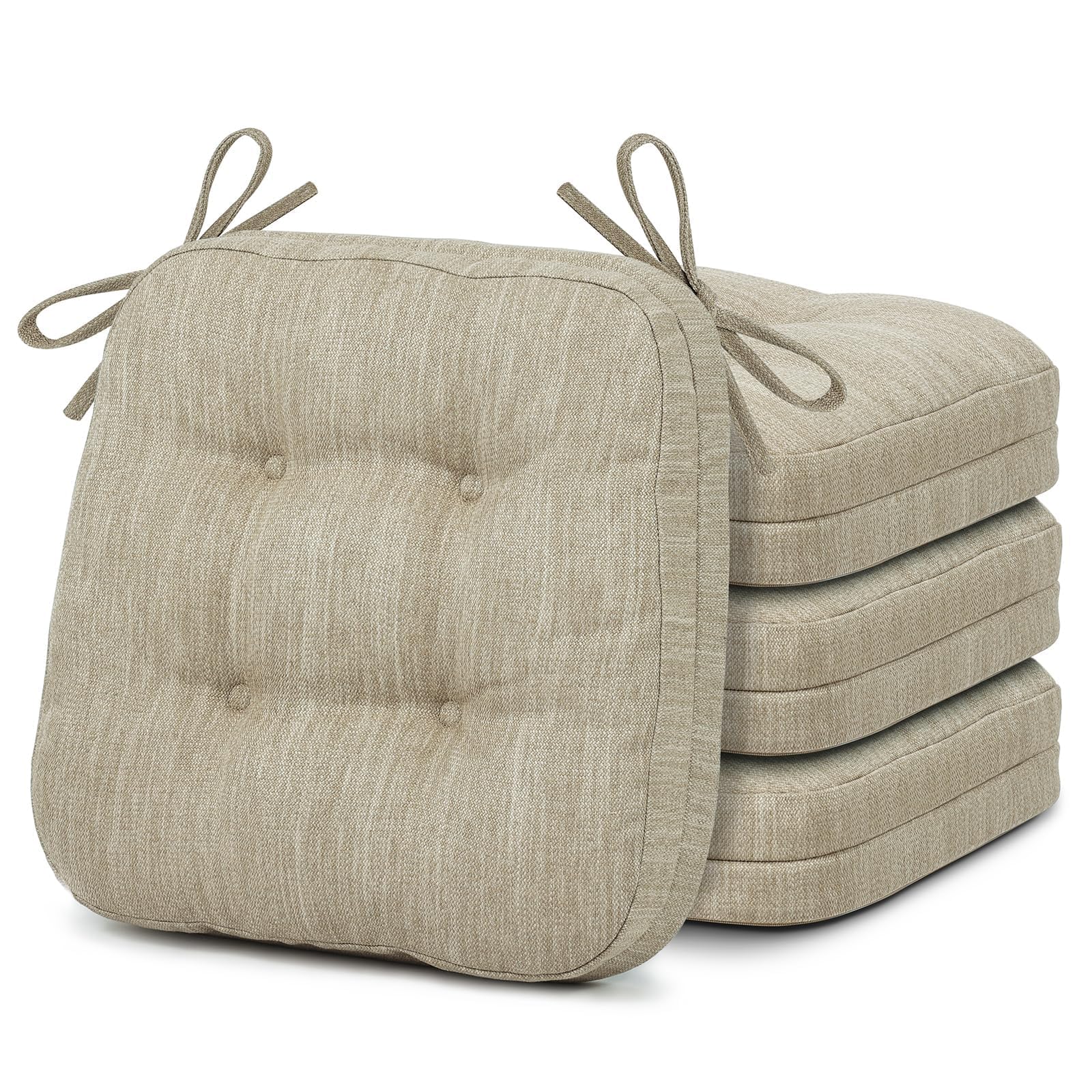 Shinnwa Dining Chair Cushions Set of 4, Dual-Layer Memory Foam Kitchen Chair Cus