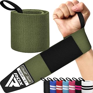 RDX Weight Lifting Wrist Wraps Support, IPL USPA Approved, Elasticated Pro 18” Cotton Straps, Thumb Loop, Powerlifting Bodybuilding Fitness Strength Gym Training WOD Workout, Gymnastics Calisthenics