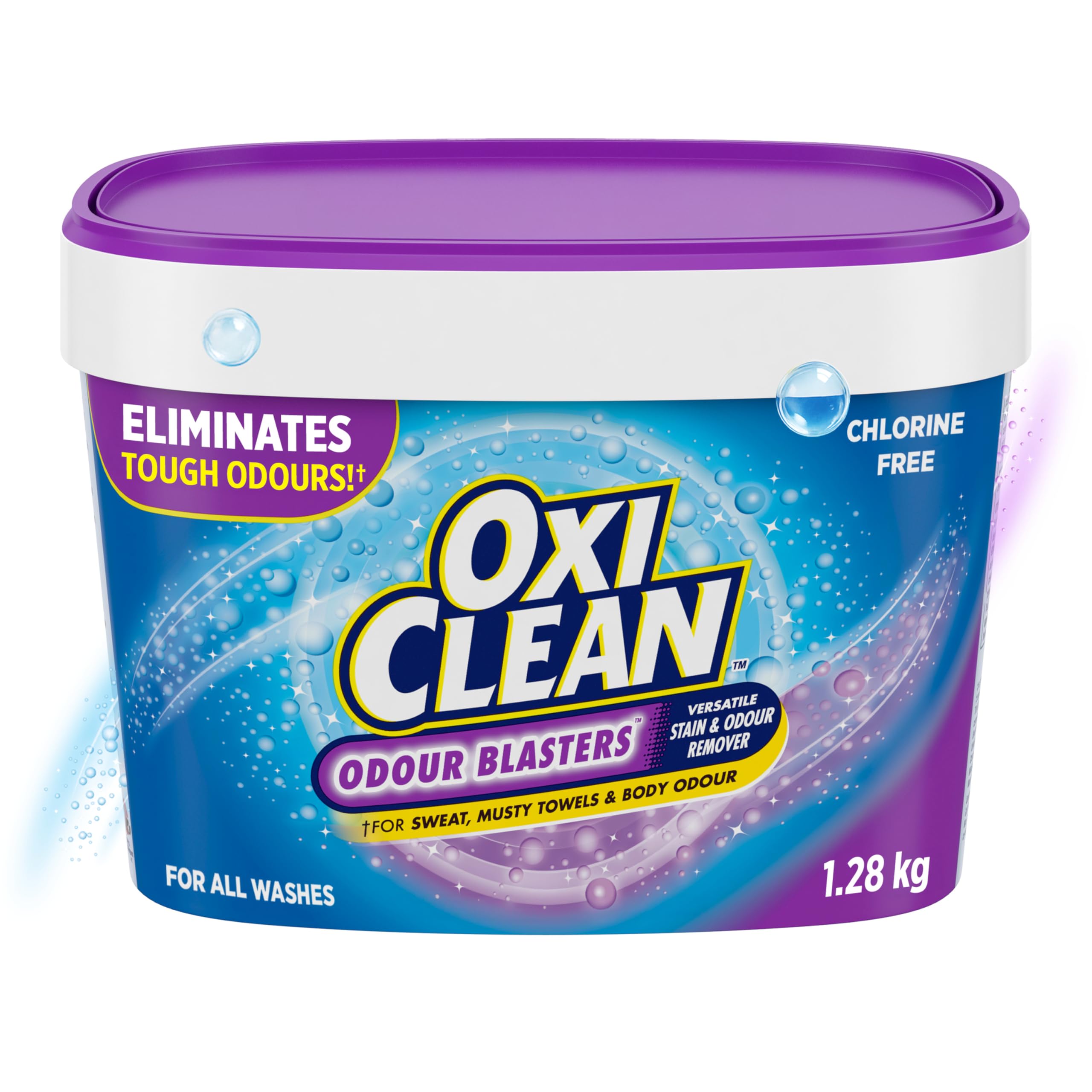 OxiClean Odour Blasters Laundry Stain Remover Powder, 1.28 kg | Color-safe stain