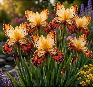 Peacock Flame Perennial-Butterfly Iris Bulbs for Planting Now, Excellent Display Ready to Plant -Blooms Everyone Stops to Admire-4 Bulbs-Color-c