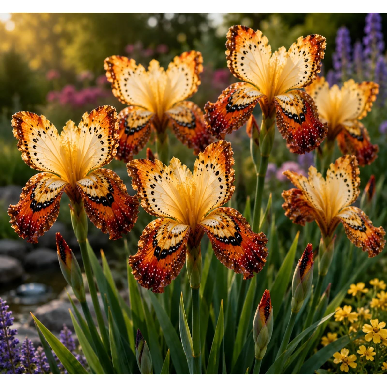 Peacock Flame Perennial-Butterfly Iris Bulbs for Planting Now, Excellent Display
