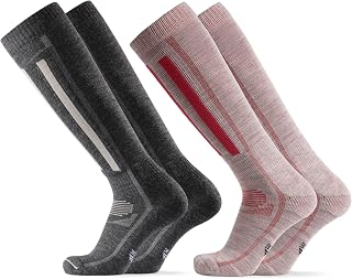 DANISH ENDURANCE Ski Socks, Snowboarding, Climbing, Merino Wool, Outdoor, Alpine Thermal, Performance, Warmth, Shin Pad, Blister Prevention, Antibacterial, Deodorizing, Breathable, Men's, Women's, 1
