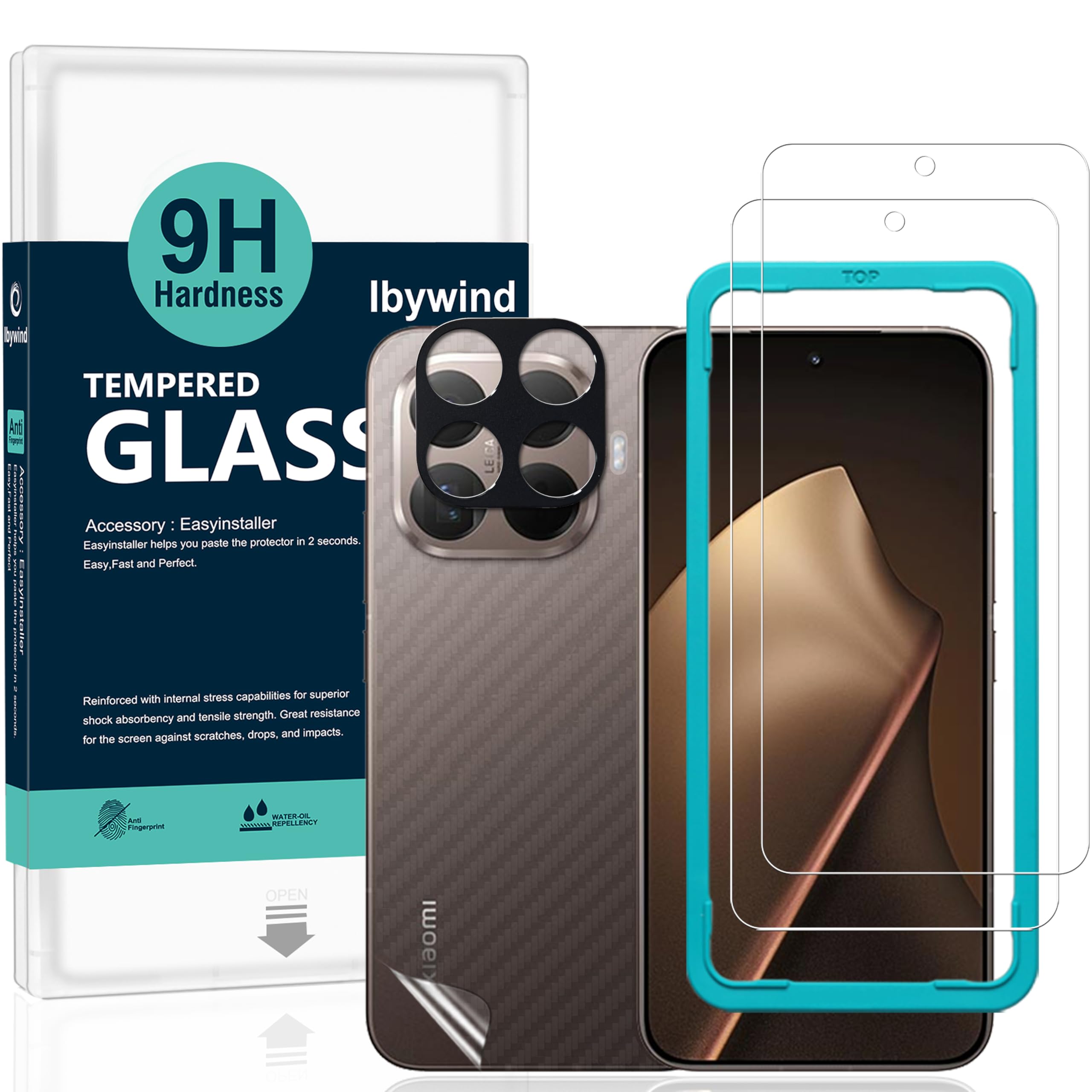 Ibywind Compatible with Xiaomi 15T Pro 5G Glass Film, 2 Protective Film with Gui