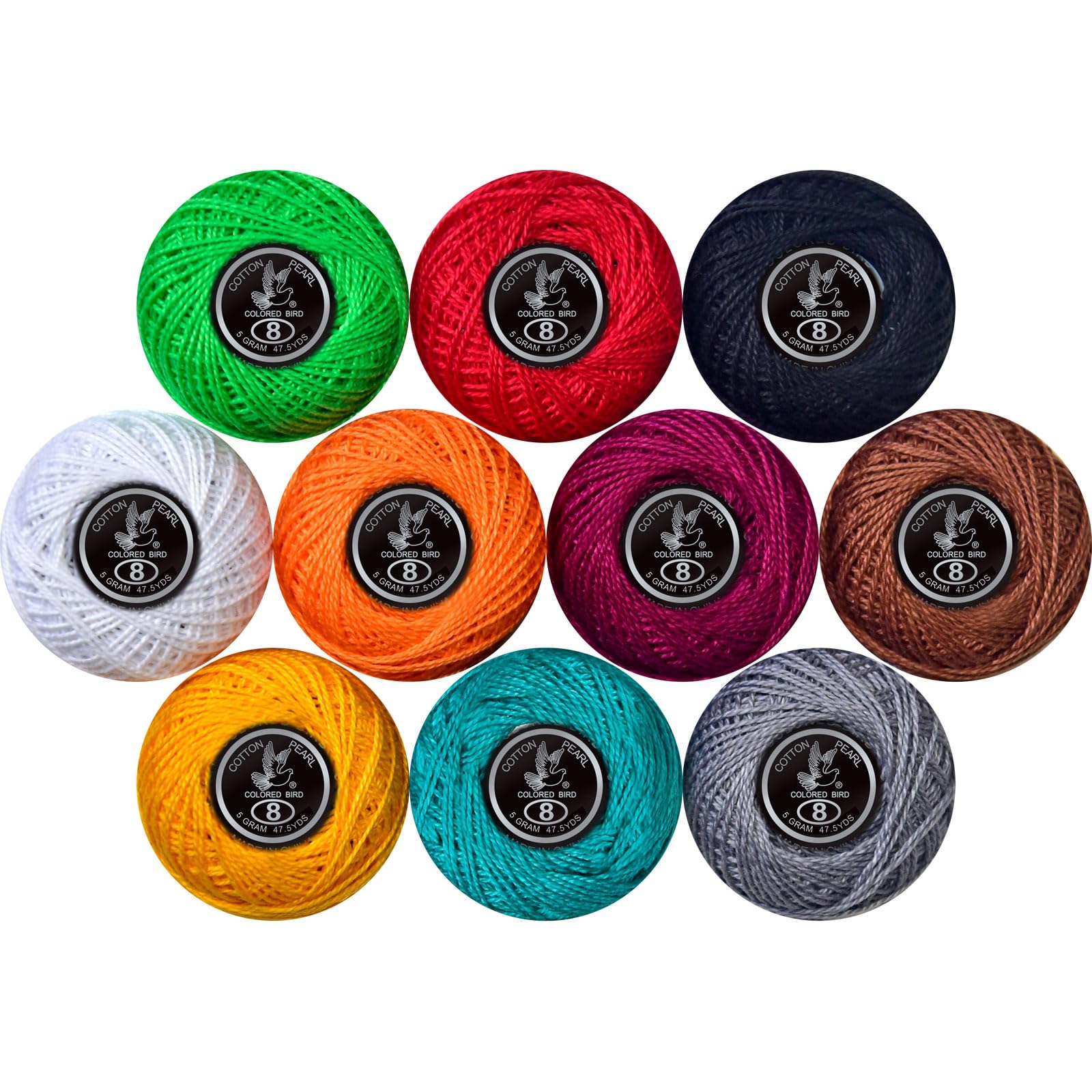 Crochet Thread 10 Balls Cardinal Size 8 for Crochet Hardanger Cross Stitch Needl