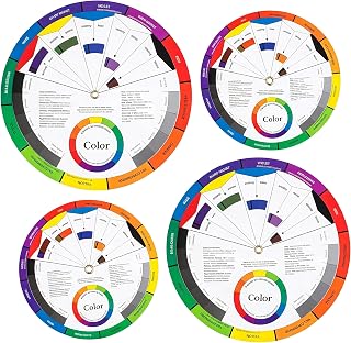 4 Color Wheels for the Artist, Color Theory Wheel, Portable Color Matching Spinner