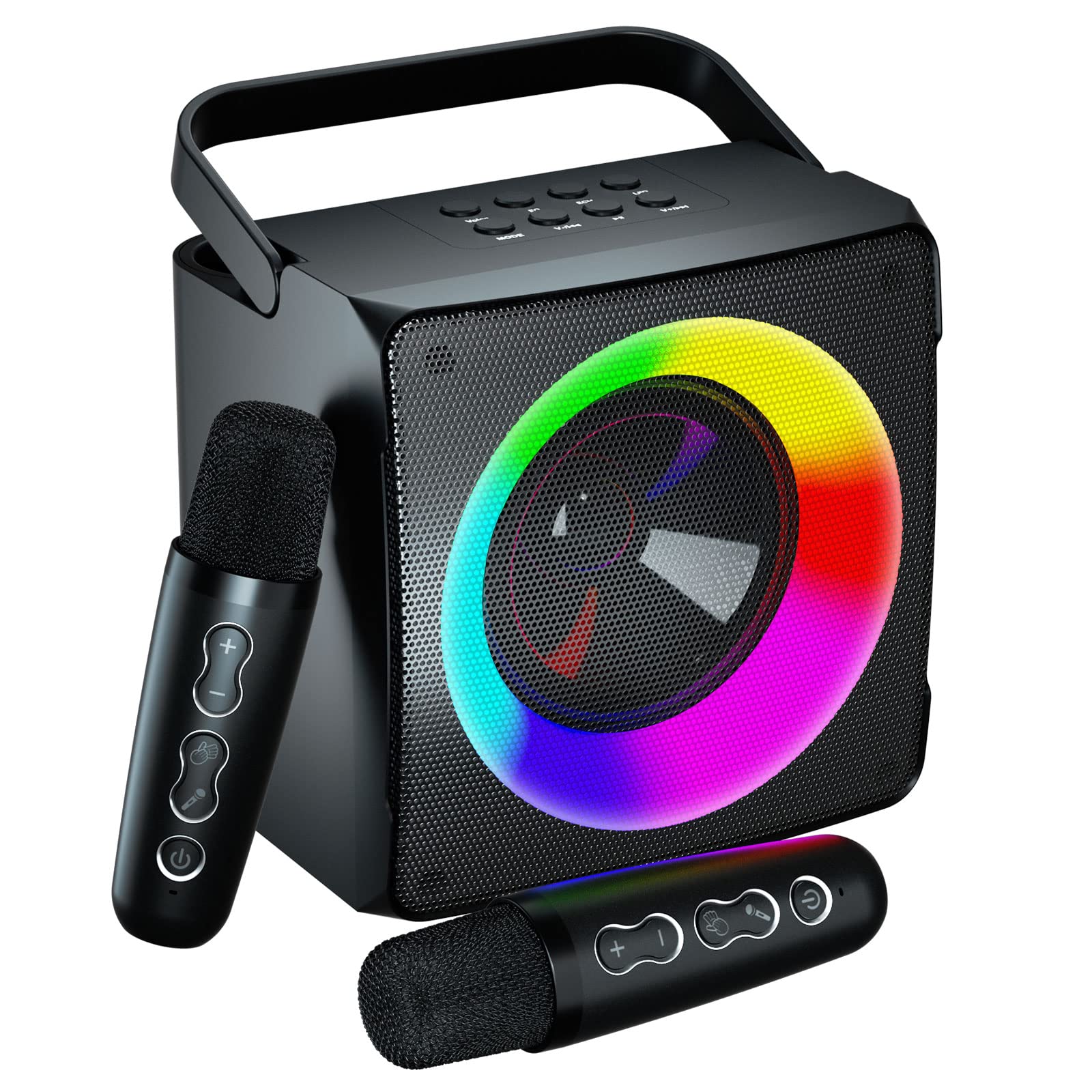 YLL Karaoke Machine for Kids Adults, Portable Bluetooth Speaker with 2 Wireless 
