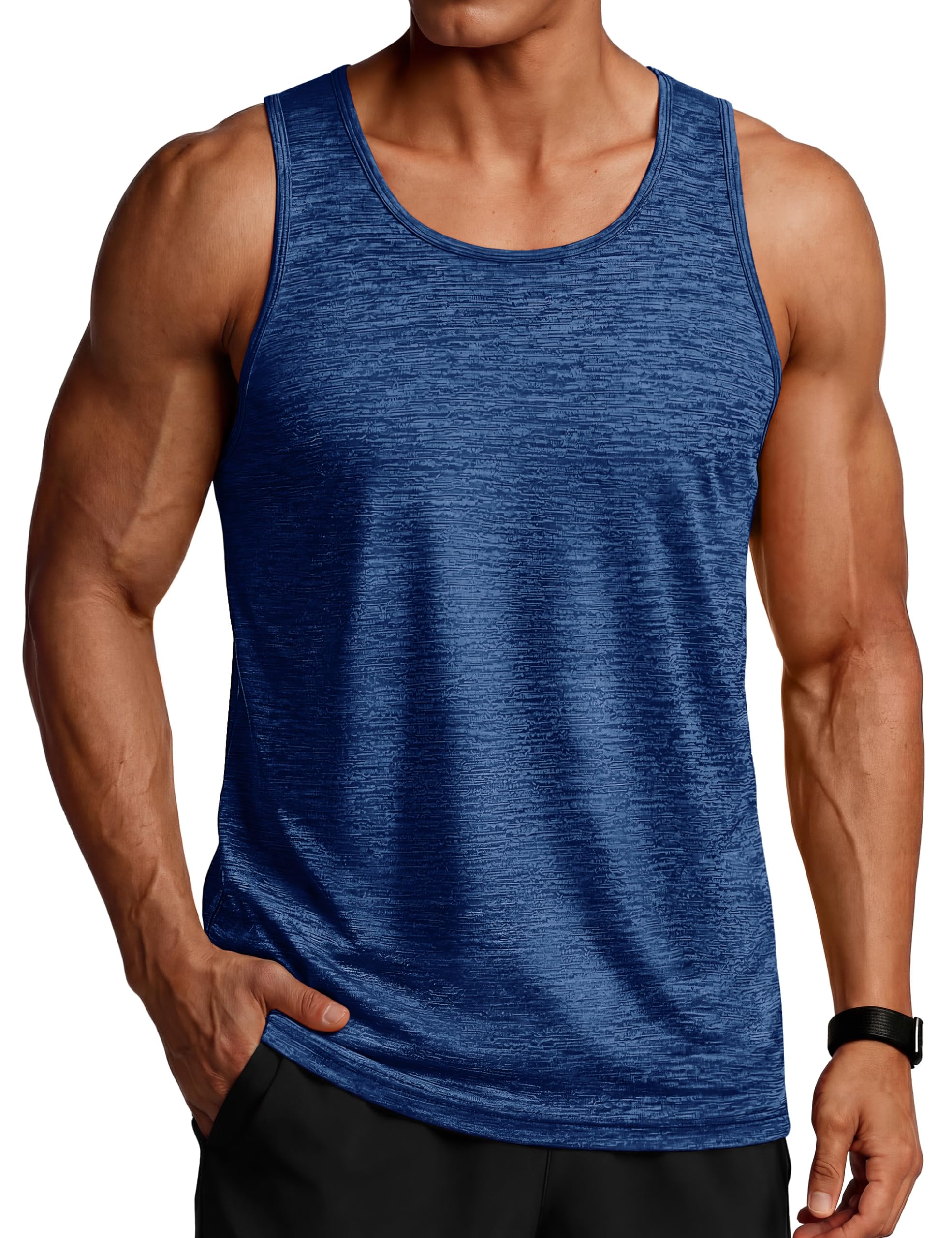 TACVASEN Men's Tank Tops Quick Dry Sleeveless Workout Muscle Shirt Athletic Body