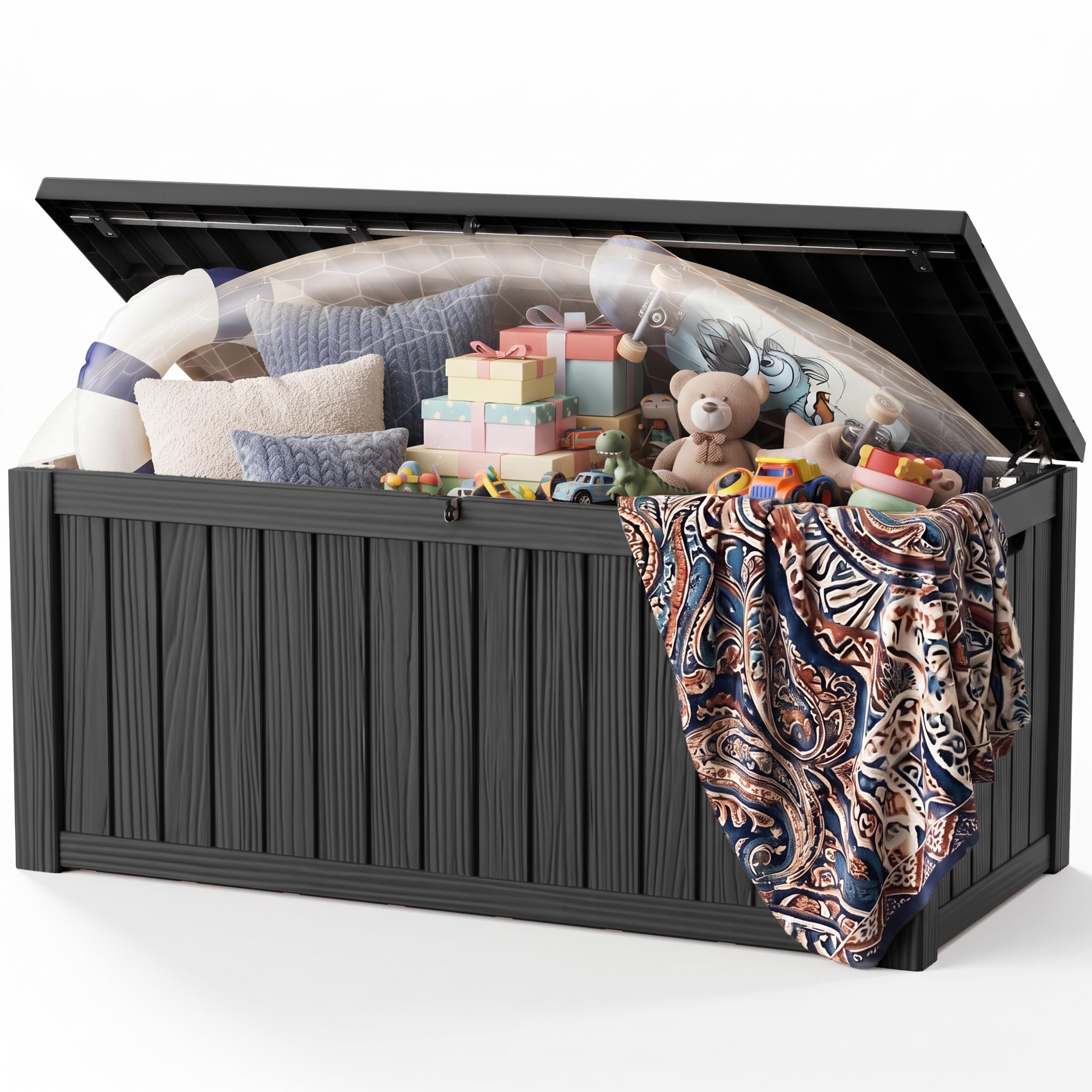 DRATO 310 Gallon Deck Boxes Outdoor Waterproof Large Outside Storage Box | Weath