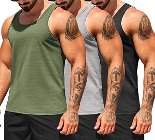 COOFANDY Camisetas sin mangas de entrenamiento para hombre, ajuste seco, sin mangas, para correr, gimnasio, culturismo muscular
