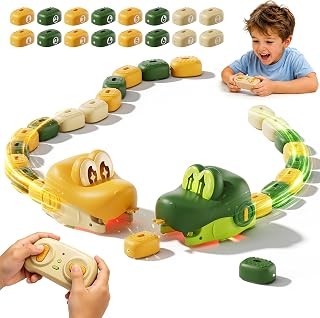 Remote Control Snake Toy for Kids, Magnetic Snake Game with Music, 2P | 2.4GHz RC Toys with Light, Fun STEM Family Games, Racing Battles, Gifts for Boys Girls Adults Ages 4 5 6 7 8 9 10+