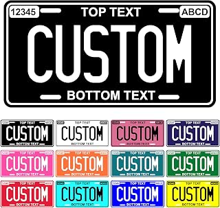 Metal Custom License Plate - 6x12 Inch - Personalized License Plate for Front of Car - Decorative Auto Accessories Car Tags (1.Solid Style A)