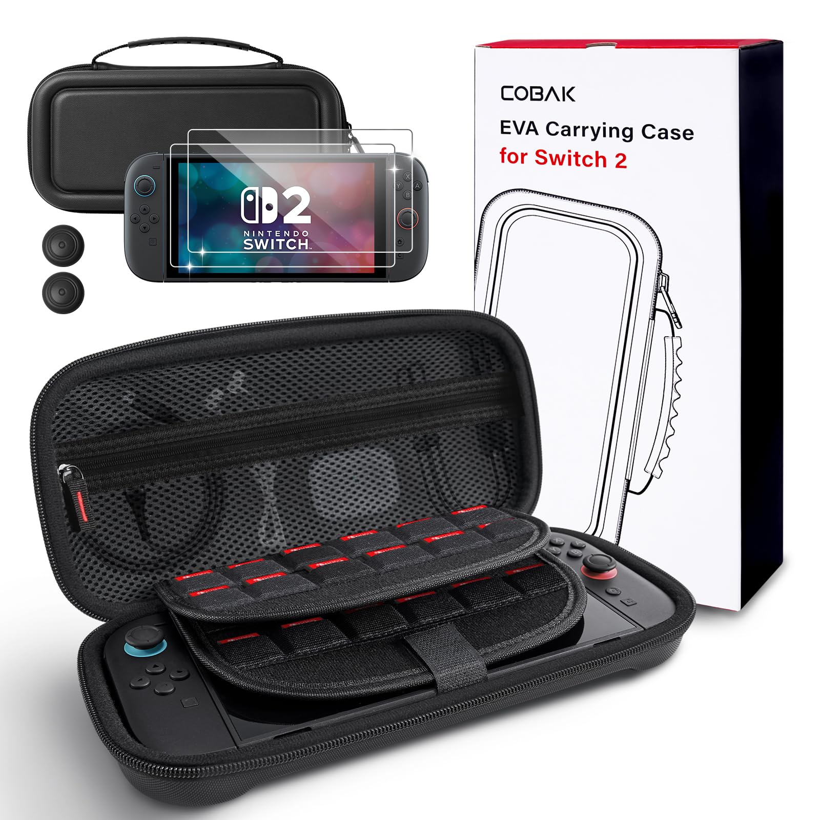 CoBak Large Capacity Carrying Case for Nintendo Switch 2 (2025) | 3 in 1 Accesso