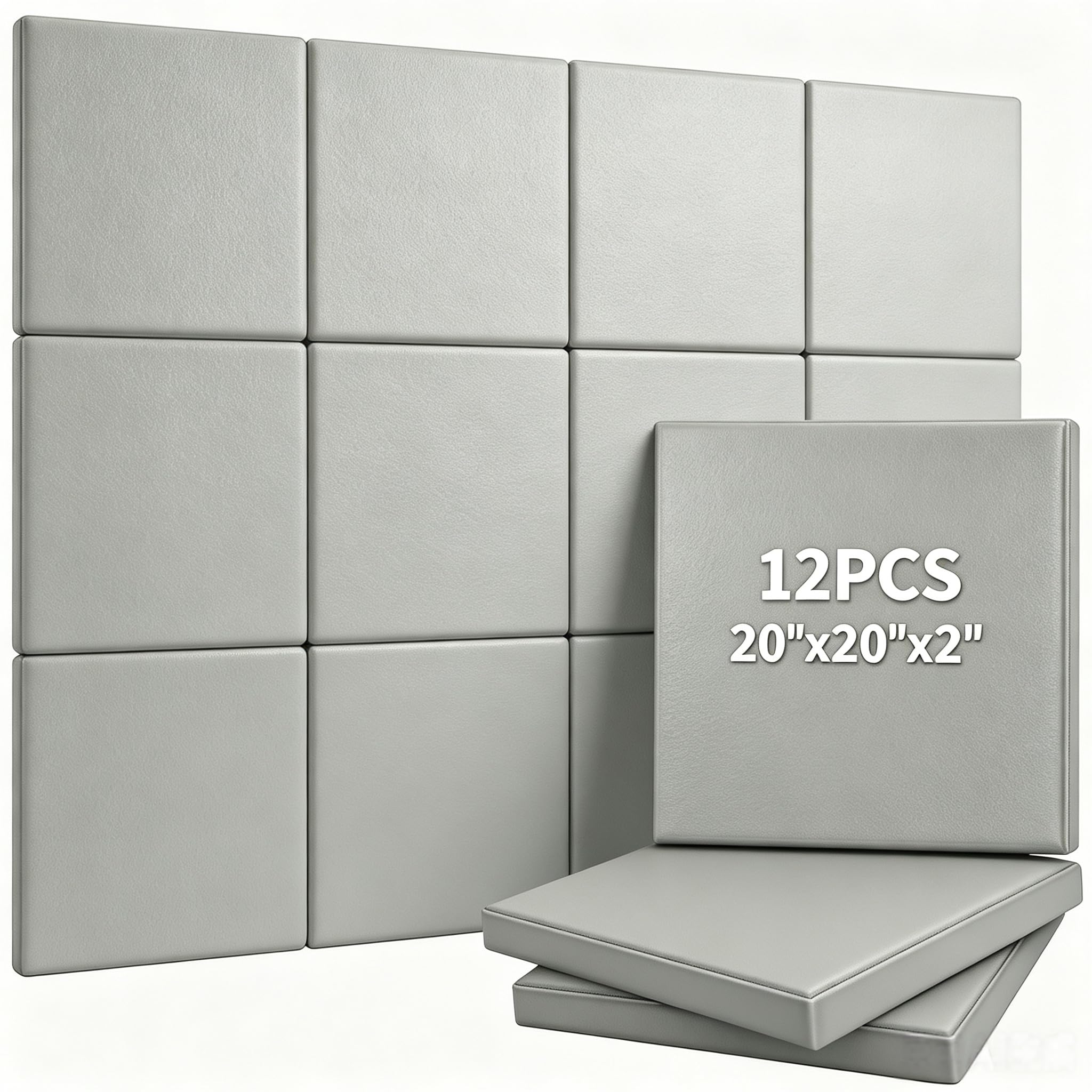 12 PCS Golf Simulator Wall Padding 20"x20" x2"Matte Gray‌ Golf Wall padding | 2"