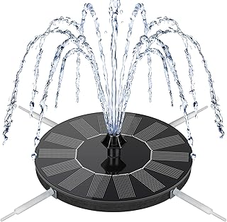 Mademax Solar Bird Bath Fountains, Upgrade 1.4W Solar Fountain Pump with 8 Nozzles & 4 Brackets, Free Standing Floating Solar Powered Water Fountain Pump for Bird Bath, Garden, Pond, Pool, Outdoor