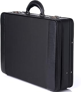 Alpine Swiss Mens Briefcase | Hard Side Business Case | Expandable Attache Case For Men | Dual Combination Locks | Padded Interior | Multi Organizer Pockets | Manufacturer’s Warranty