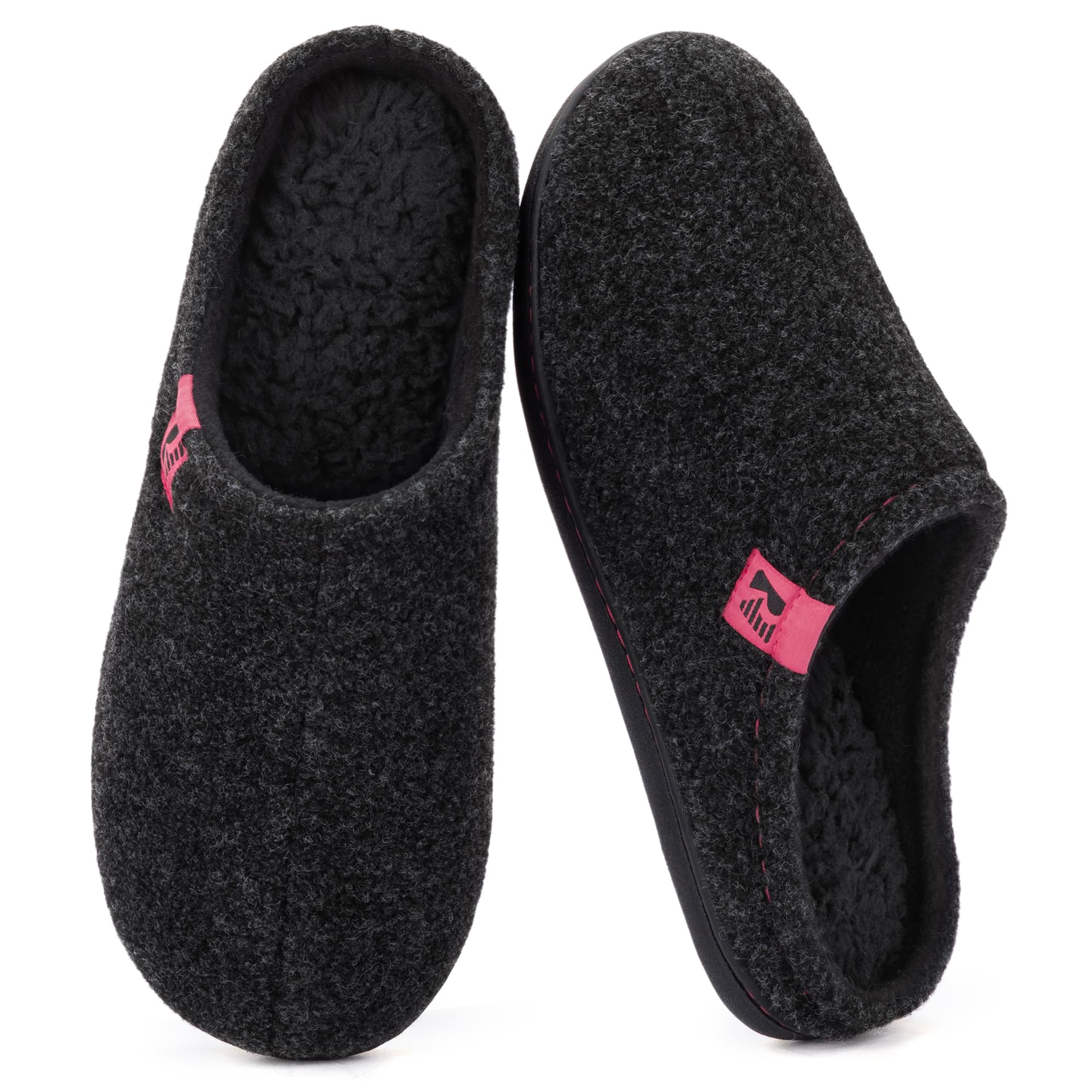 RockDove Ladies Felt Clog Style Slippers Heavy Duty Non-Slip