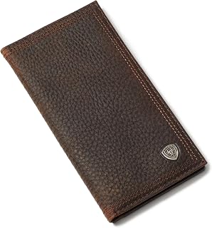 ARIAT Men’s Performance Work Pebbled Oil-Tan Leather Rodeo Wallet with Shield Concho