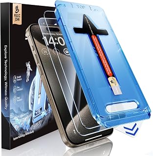 MAGIC JOHN iPhone 15 Pro Max 6.7" Screen Protector, Tempered Glass Screen Protector for iPhone 15 Pro Max 6.7 inch, Automatic Dust Removal, Bubble Free, Compatible with Dynamic Islands, HD Clear, Easy