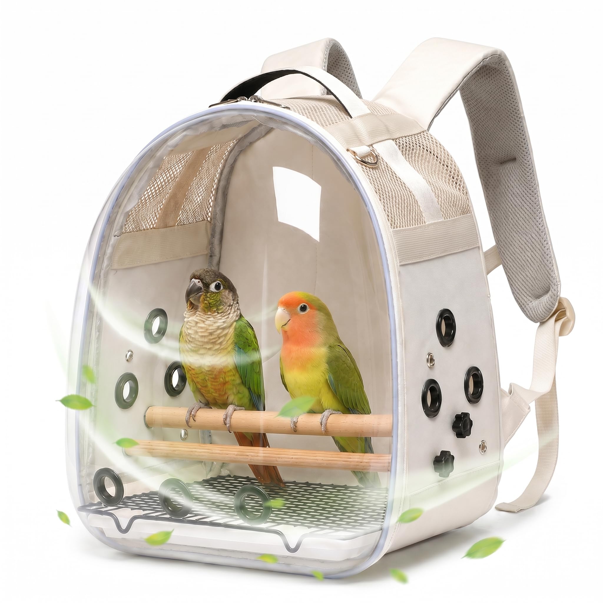 Bird Carrier Backpack for Small Medium Birds, Bird Travel Cage with Adjustable 2