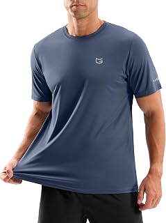 Men's Workout Breathable Grid T-Shirts Dry Fit UPF 50+ Sun Shirts Lightweight Cooling Tee for Athletic, Running, Hiking