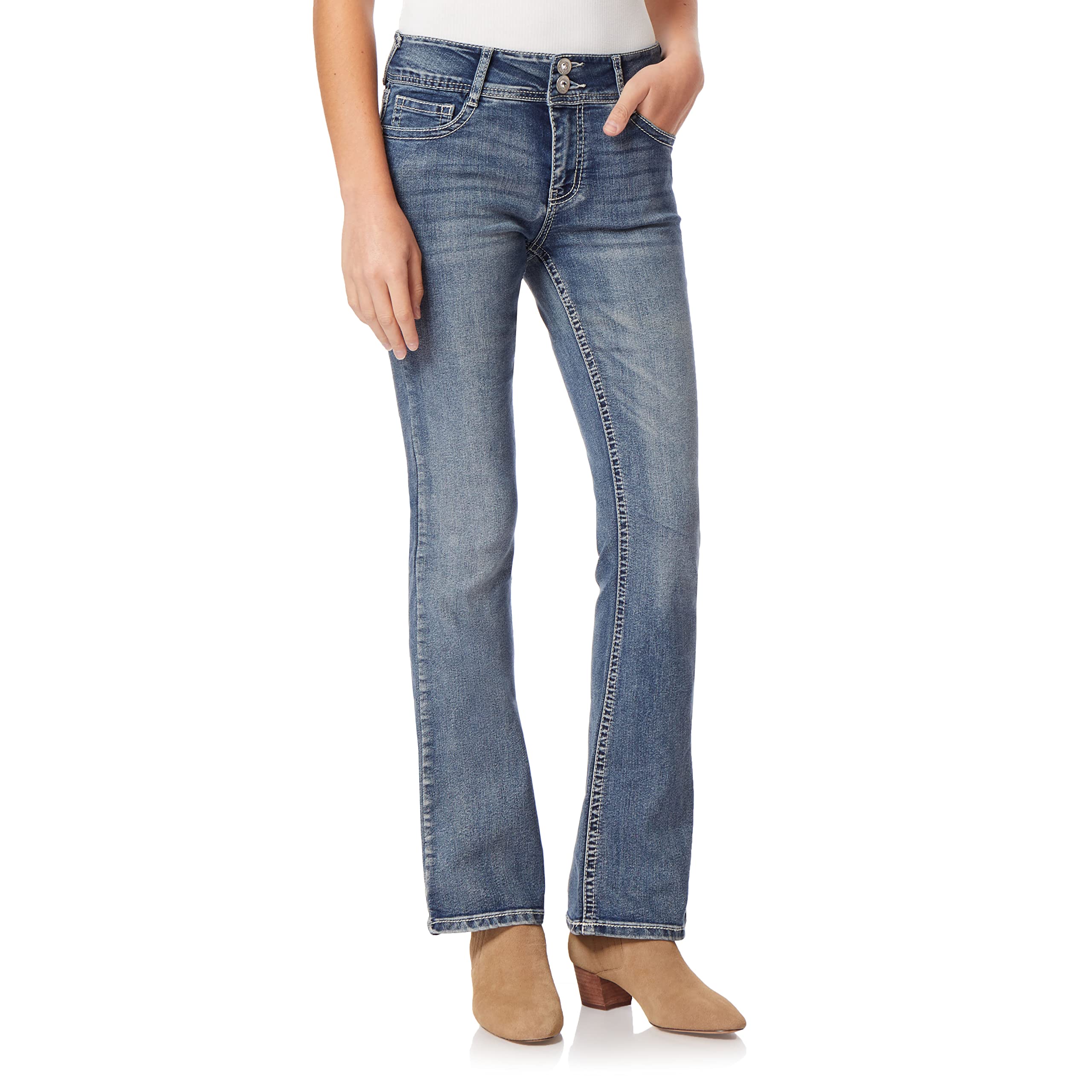 WallFlower Women's Bling Bootcut Jeans, Luscious Curvy Fit