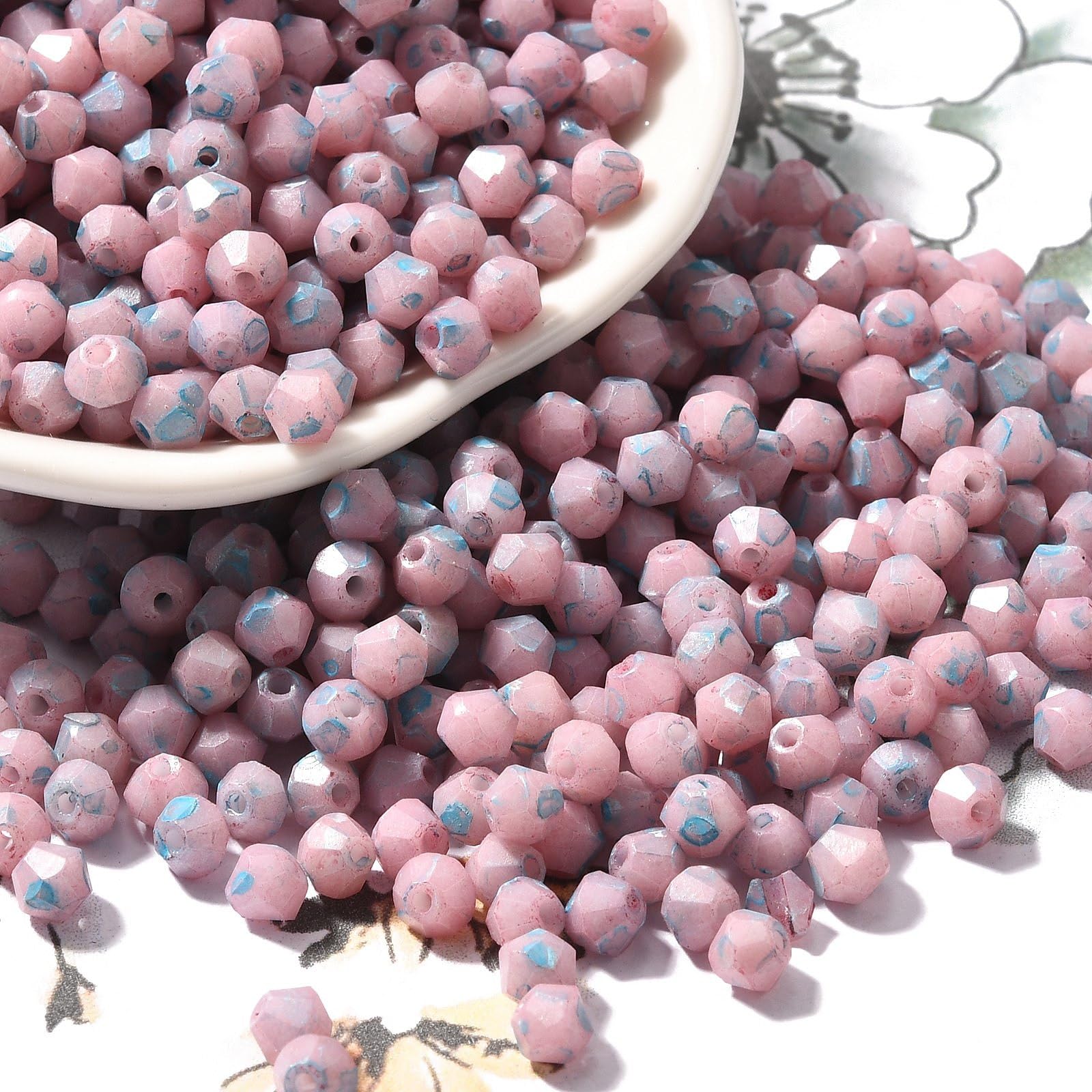 10g Bicone Glass Seed Beads 4.5x3.5mm Tiny Faceted Bicone Glass Spacer Beads for