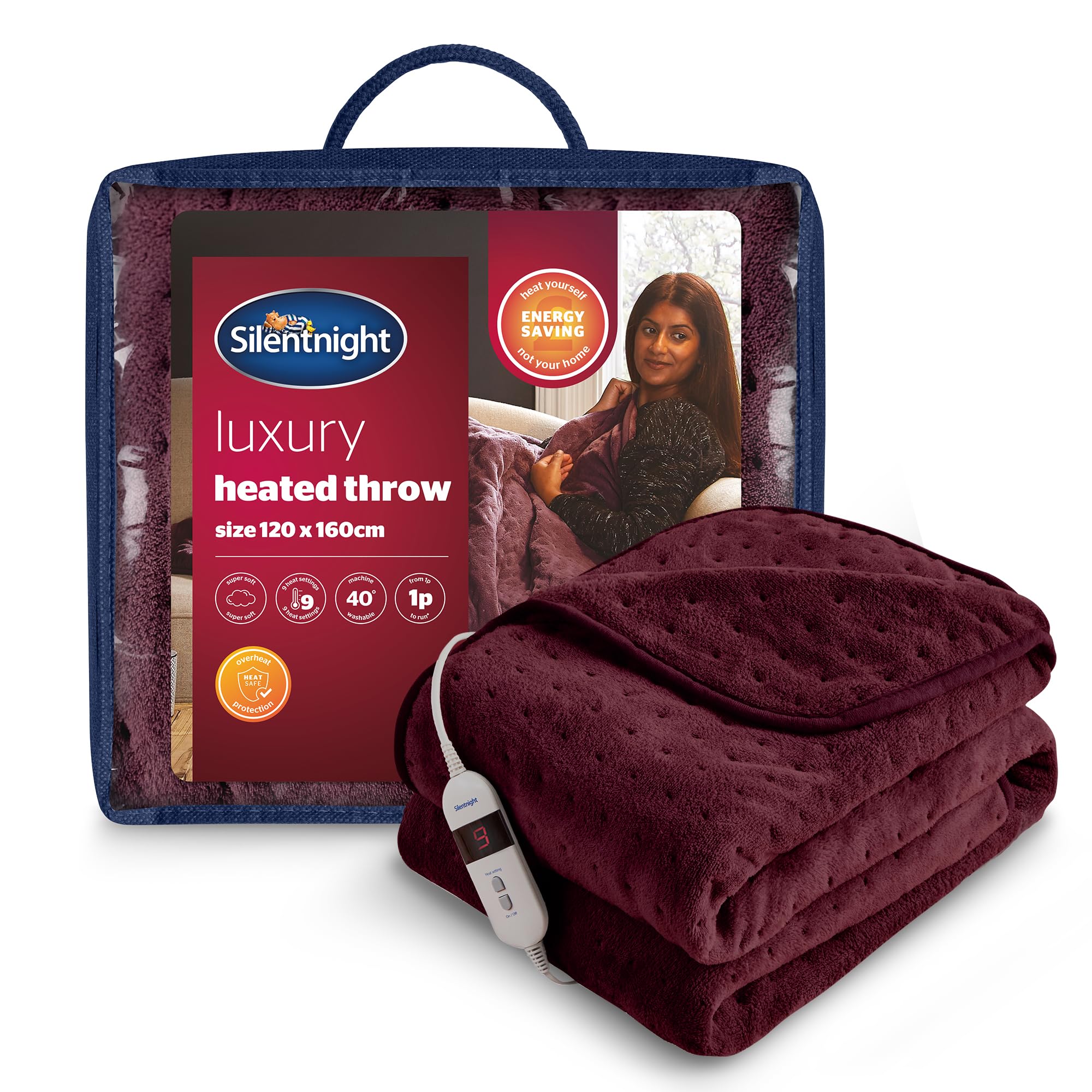 Silentnight Comfort Control Heated Throw Blanket - Luxury Fleece Electric Heated