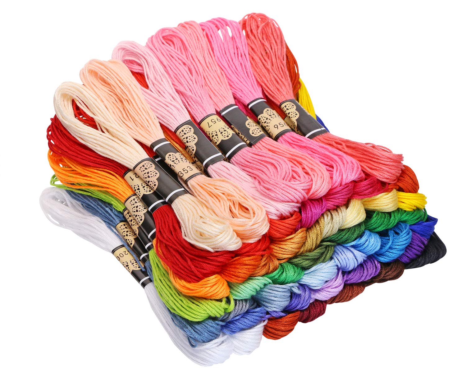 Mini Skater 50 Skeins Multi Color Embroidery Floss Soft Cotton Cross Stitch Thre