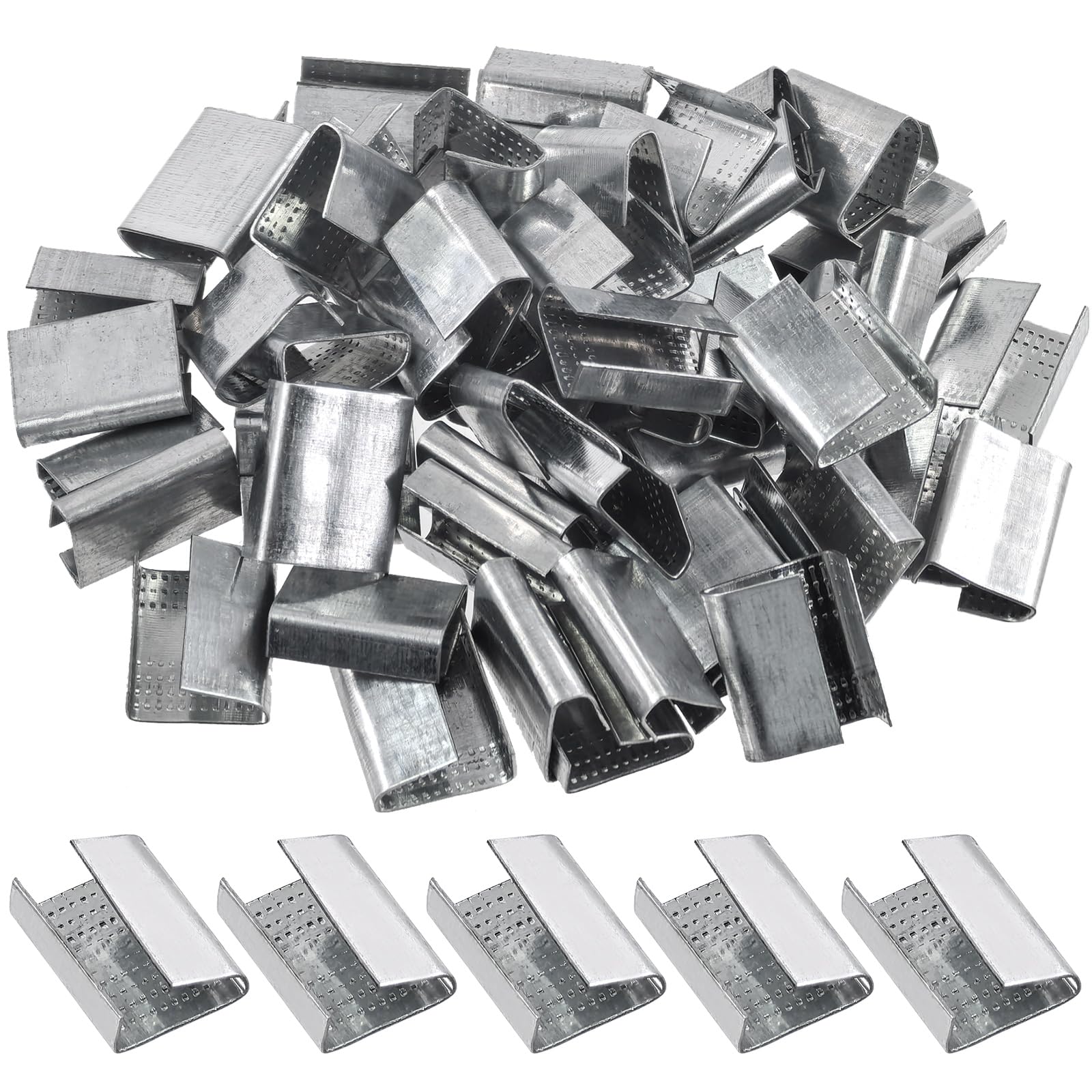 Rustark 100Pcs Strapping Open Seals Assortment Kit for 3/4” Strap Width Packagin