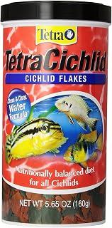 Tetra Cichlid Crisps Fish Food, 5.65 oz | Daily Diet For Top & Mid-Water Cichlids, Protein-Rich Flakes Promote Optimal Health, Clear Water Formula Does Not Cloud Water